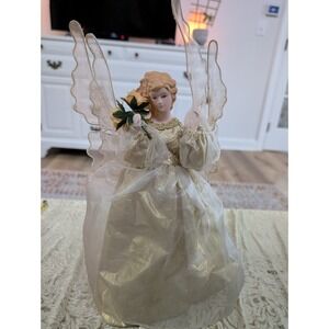 Stunning‎ Vintage Angel Tree Topper, 14in